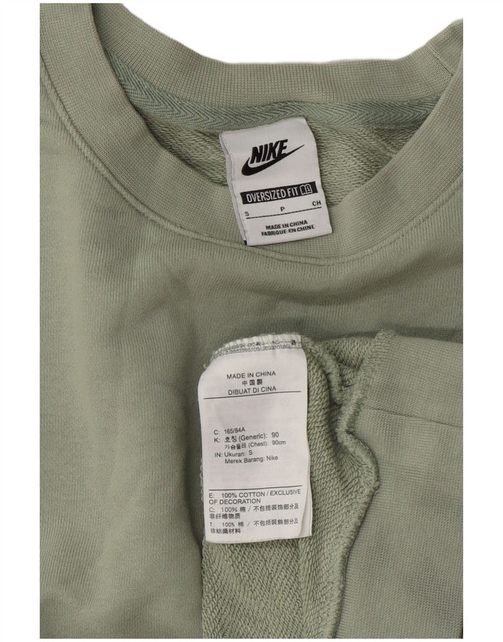 Damski sweter oversize Nike UK 10, mały, zielony, bawełniany