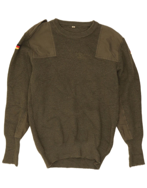 Vintage męski sweter z okrągłym dekoltem IT 48 Small Green Army