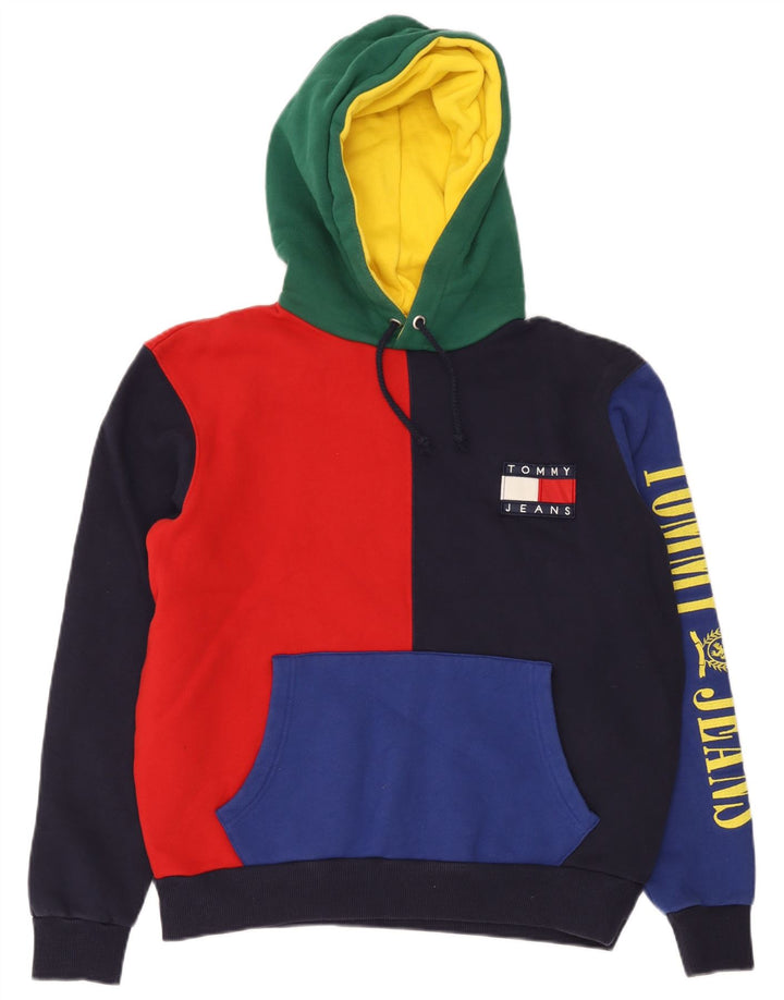 Męski sweter z kapturem i grafiką Tommy Hilfiger, średni, wielokolorowy blok kolorów
