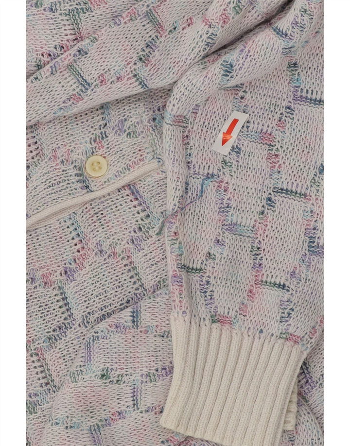 Męski sweter polo w stylu vintage, średnioniebieski, geometryczny