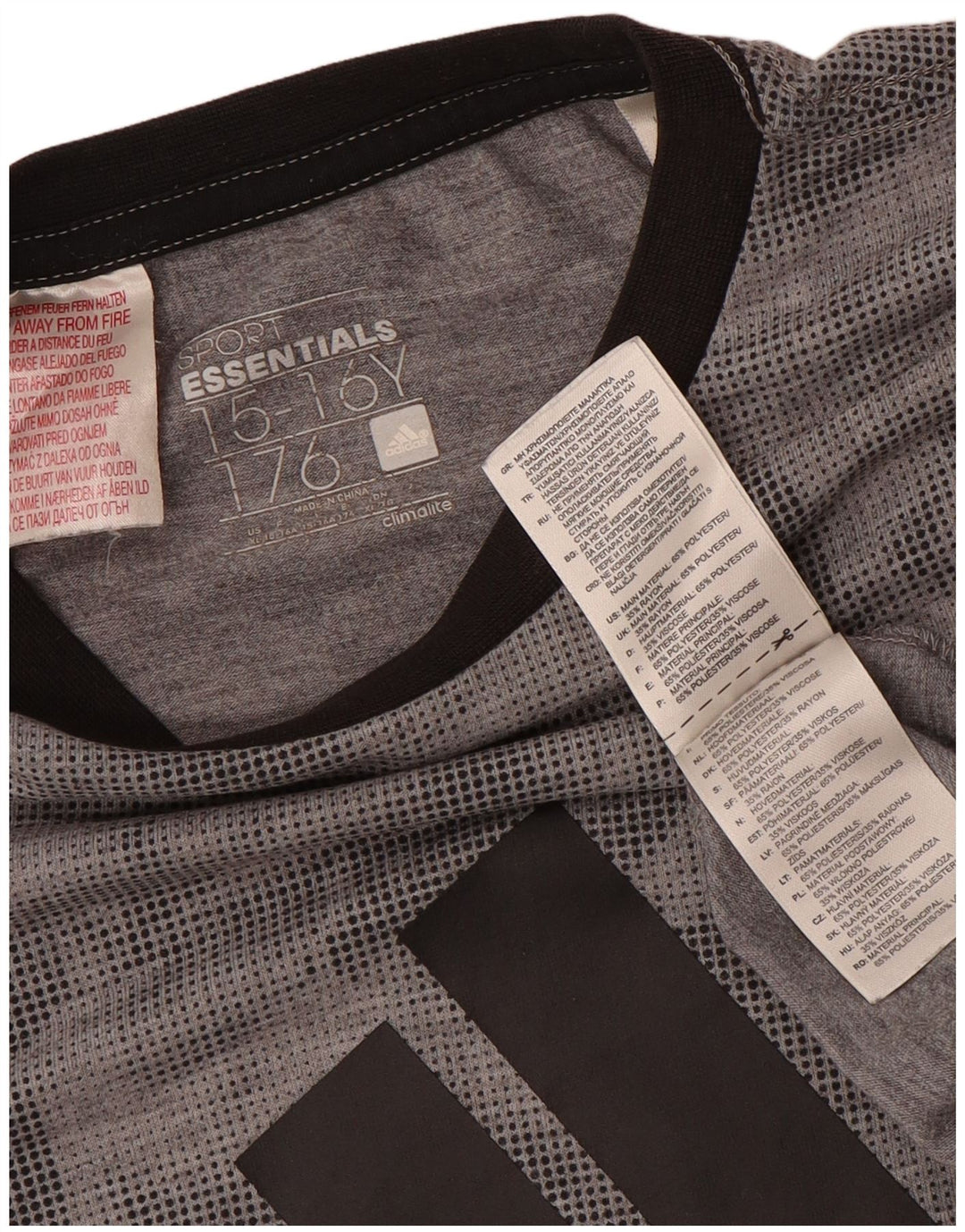 Chłopięca koszulka Adidas Climalite Graphic Top 15-16 lat w szarym kamuflażu