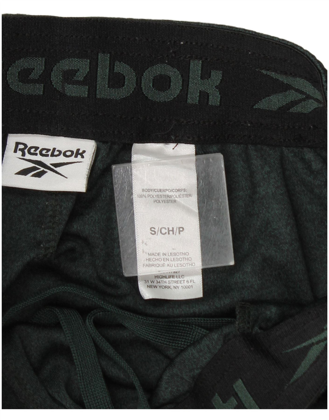 Męskie spodenki sportowe Reebok, mały, zielony, nakrapiany poliester