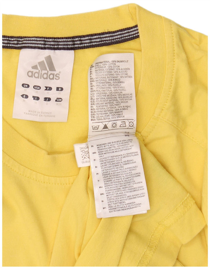 Męska koszulka z grafiką Adidas, średnia, żółta bawełna
