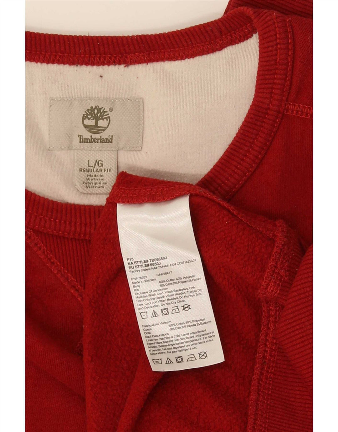 Męska bluza Timberland o regularnym kroju, duża, czerwona bawełna
