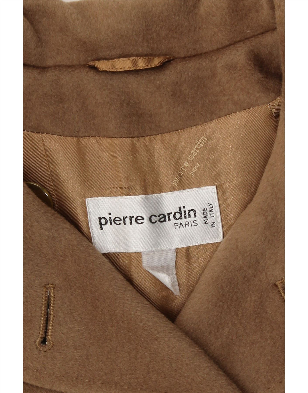 Dwurzędowy płaszcz damski Pierre Cardin UK 14, duży brązowy