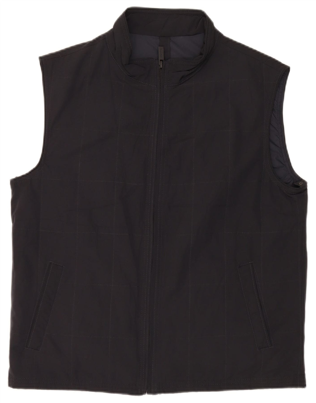Męska kamizelka Massimo Dutti UK 42 XL, poliester w czarną kratkę