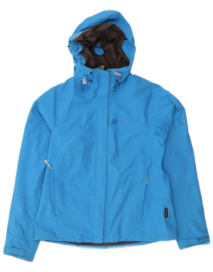 Damska kurtka przeciwdeszczowa z kapturem Jack Wolfskin UK 10 Small Blue Poliamid