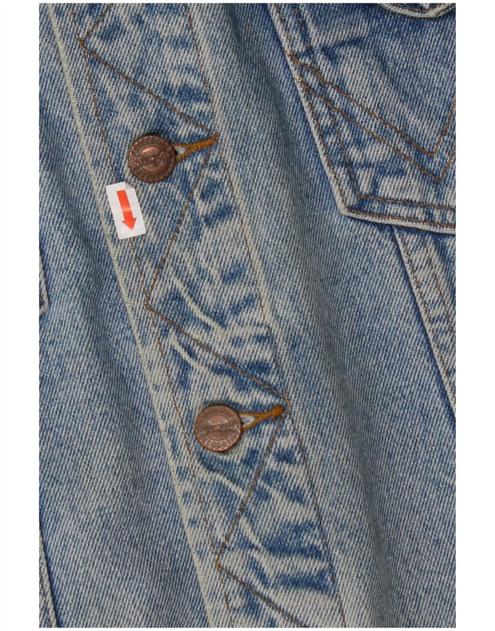 Męska kamizelka dżinsowa WRANGLER o luźnym kroju UK 36, mała, niebieska, bawełniana