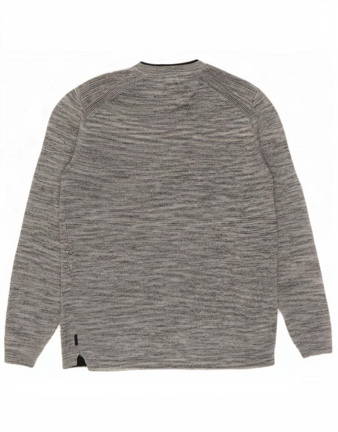 Męski sweter Ted Baker z okrągłym dekoltem, rozmiar 3, średnioszary, lniany w plamki