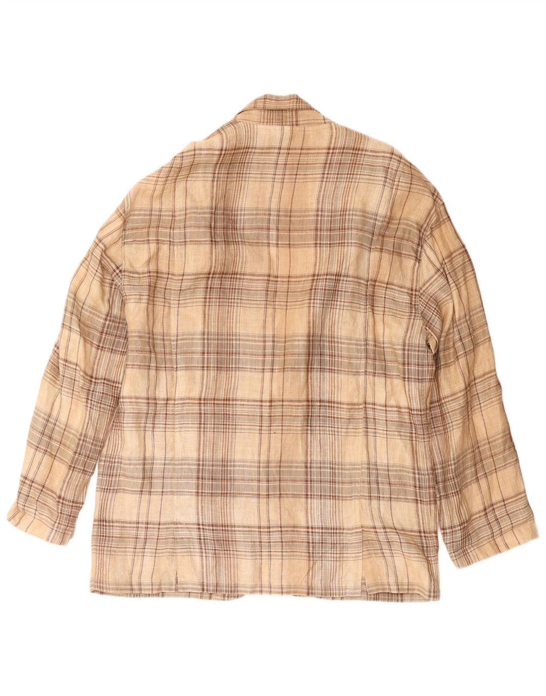 Vintage męska marynarka zapinana na 3 guziki IT 52 XL w beżową kratkę