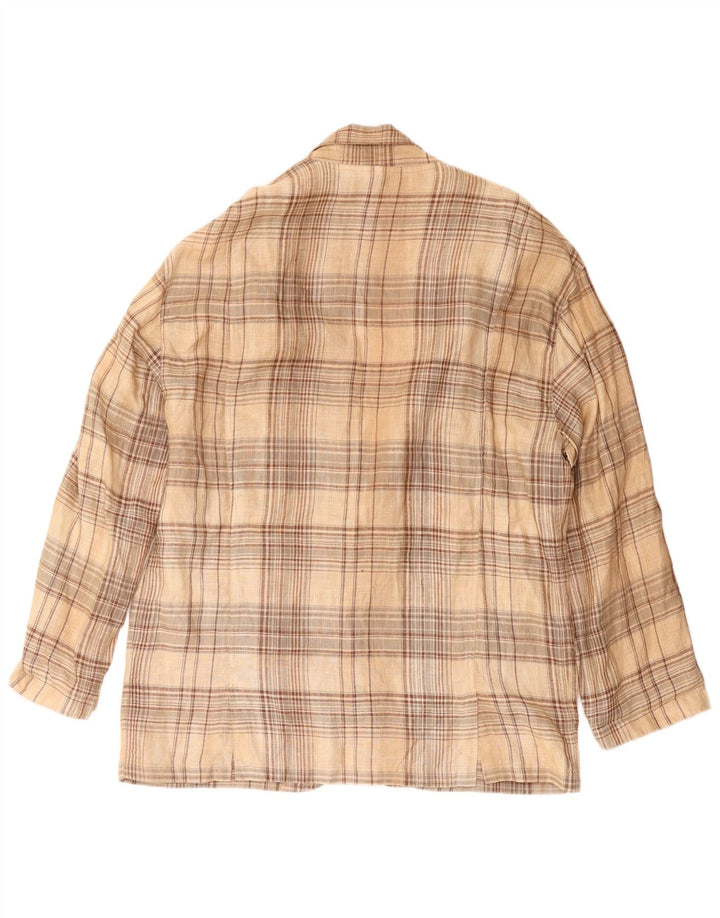 Vintage męska marynarka zapinana na 3 guziki IT 52 XL w beżową kratkę