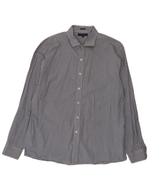 Męska koszula slim fit Tommy Hilfiger rozmiar 18 2XL niebieska bawełniana kratka