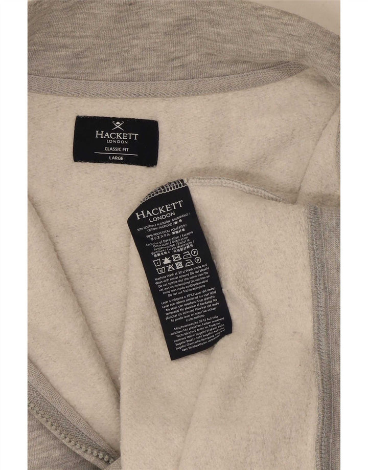 Męska bluza Hackett z zamkiem błyskawicznym i klasycznym krojem, duża, szara, nakrapiana