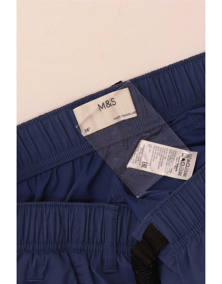 Męskie spodenki cargo Marks & Spencer W36, duże, niebieskie, bawełniane