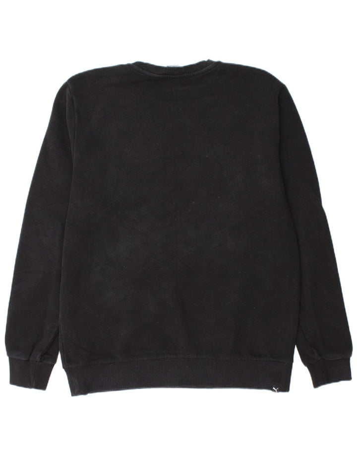 Męski sweter z grafiką PUMA, duży, czarny, bawełniany