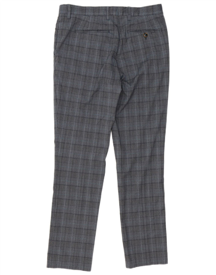 Męskie spodnie garniturowe Ted Baker W32 L31, szare, poliestrowe w kratę