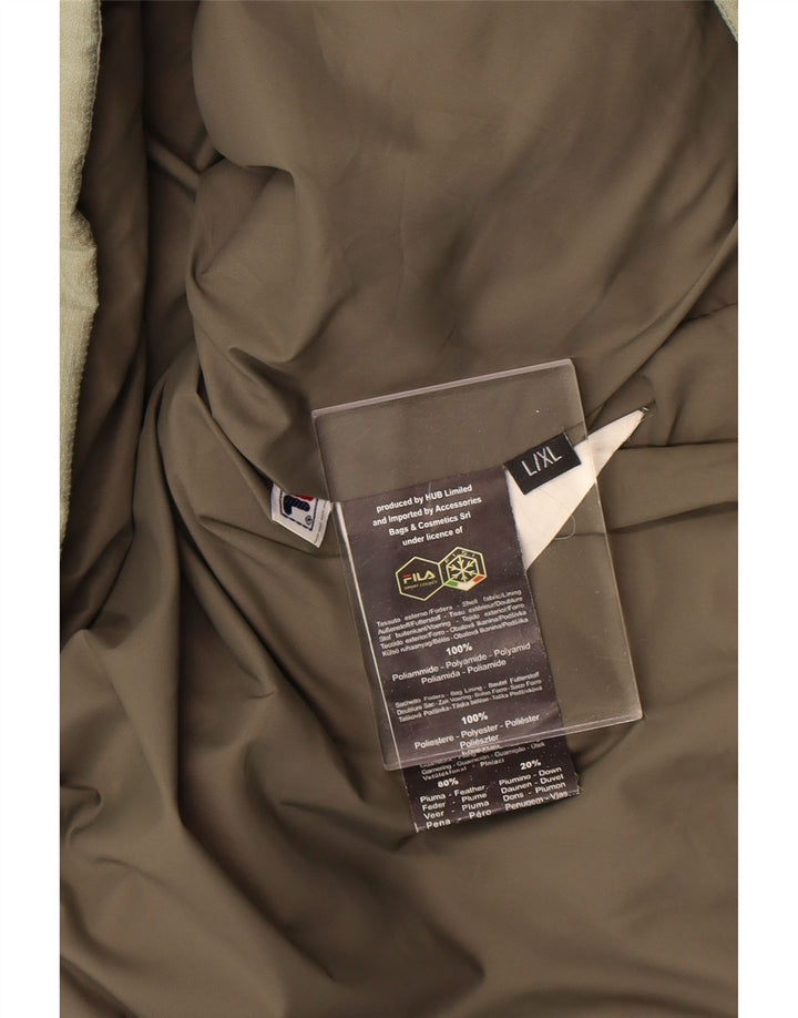 Męska ocieplana kurtka z kapturem Fila UK 40, duża, zielona