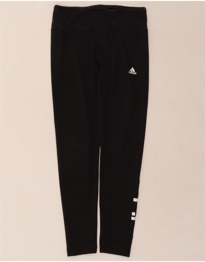 ADIDAS Womens Graphic Leggings UK 12/14 Medium  Black Cotton Vintage Adidas and Second-Hand Adidas from Messina Hembry 