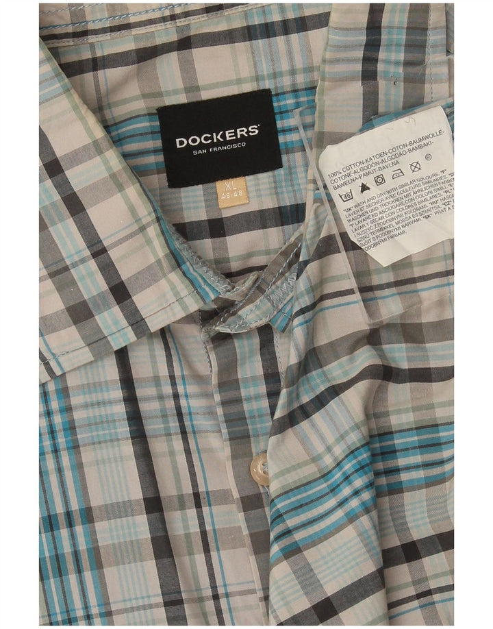 Koszula męska Dockers, rozmiar 46/48 XL, bawełniana niebieska kratka