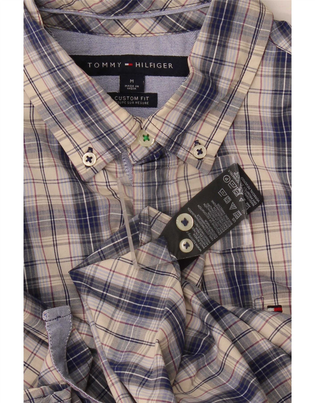 Koszula męska Tommy Hilfiger o dopasowanym kroju, bawełniana w średnią niebieską kratkę