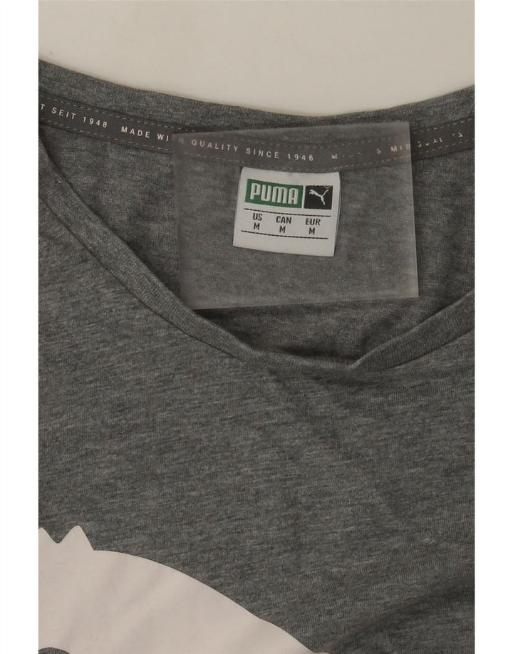 Męski T-shirt z grafiką Puma, średni szary, nakrapiany