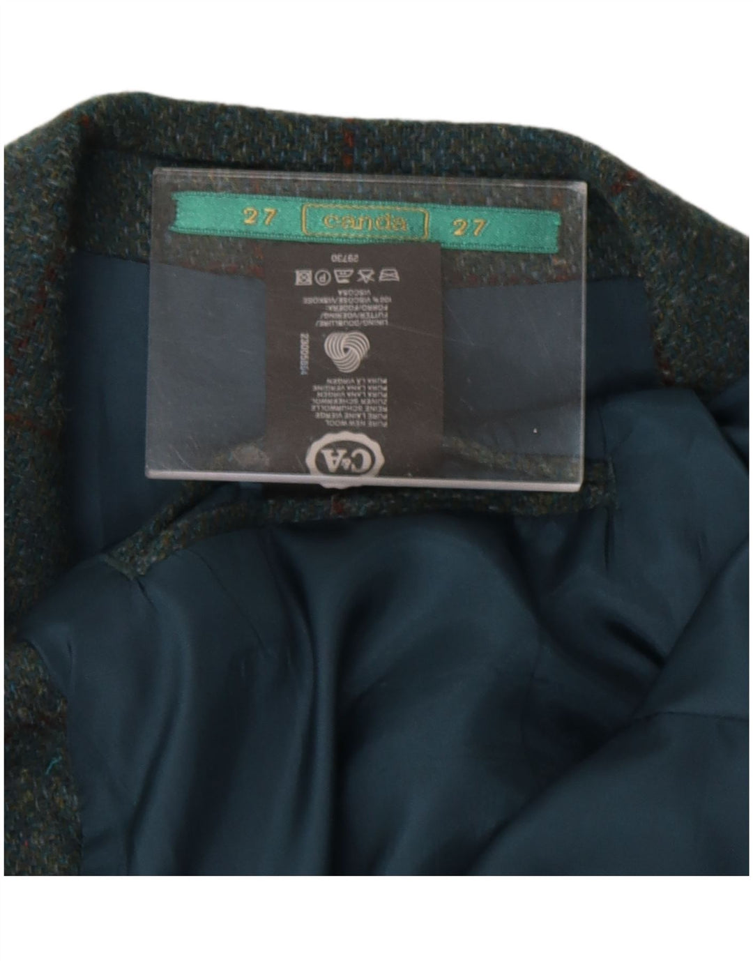 Canda Męska marynarka zapinana na 2 guziki UK 40 Duża niebieska krata, nowa wełna