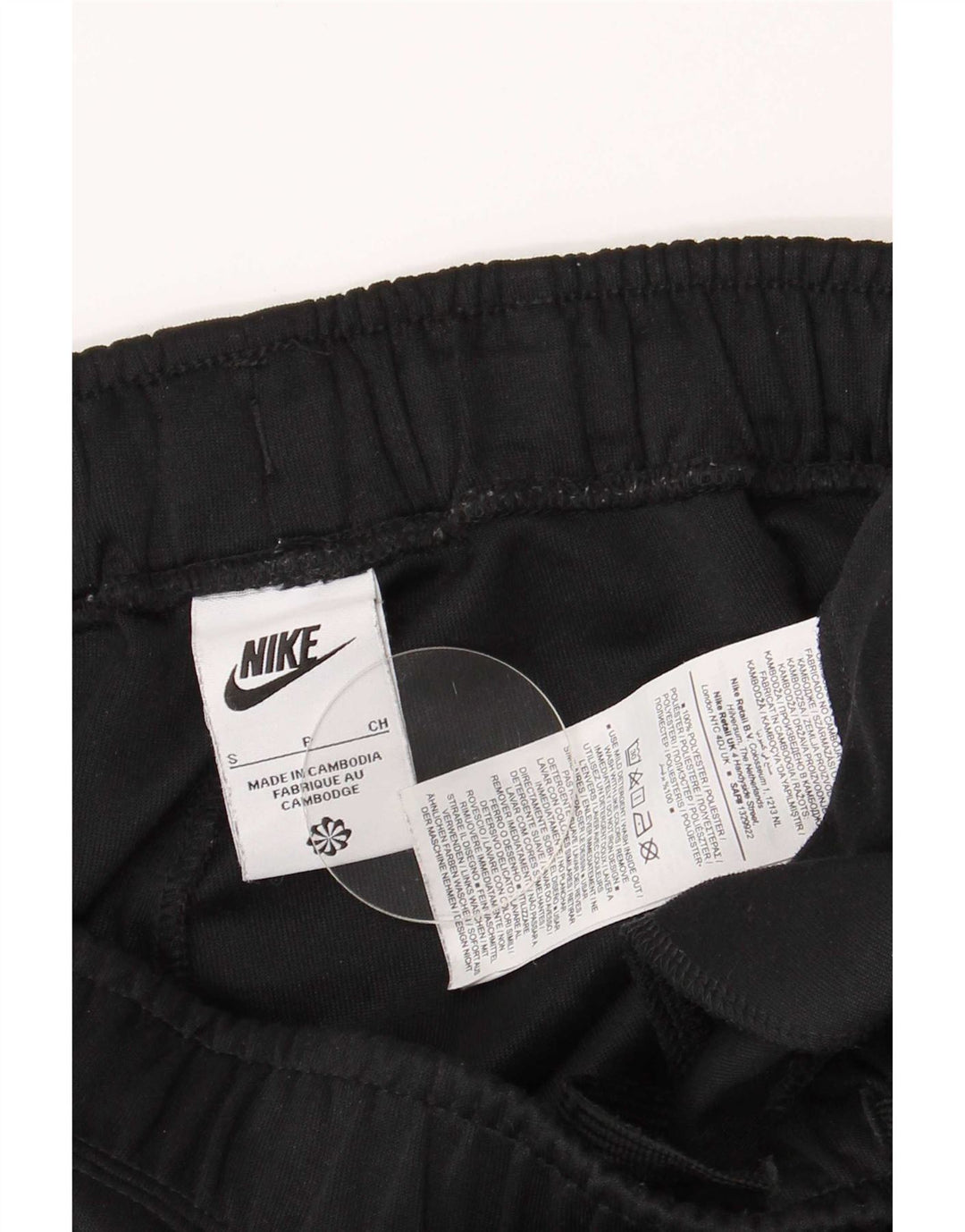 Męskie spodnie dresowe Nike z grafiką, małe, czarne, poliestrowe