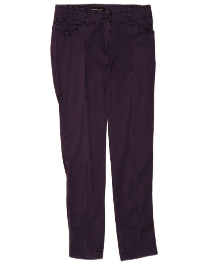 Damskie spodnie typu slim casual Roccobarocco US 6 Medium W28 L28 Granatowe