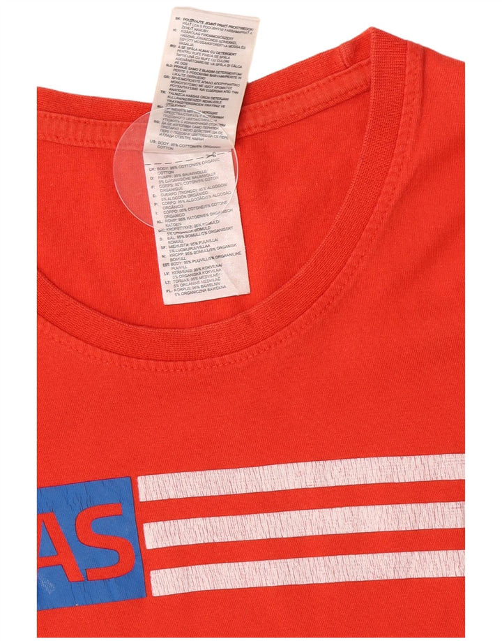 Męska koszulka z grafiką Adidas, średnia, czerwona bawełna