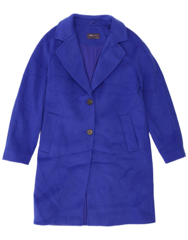 Marks & Spencer Damski płaszcz oversize UK 10, mały, niebieski, poliester