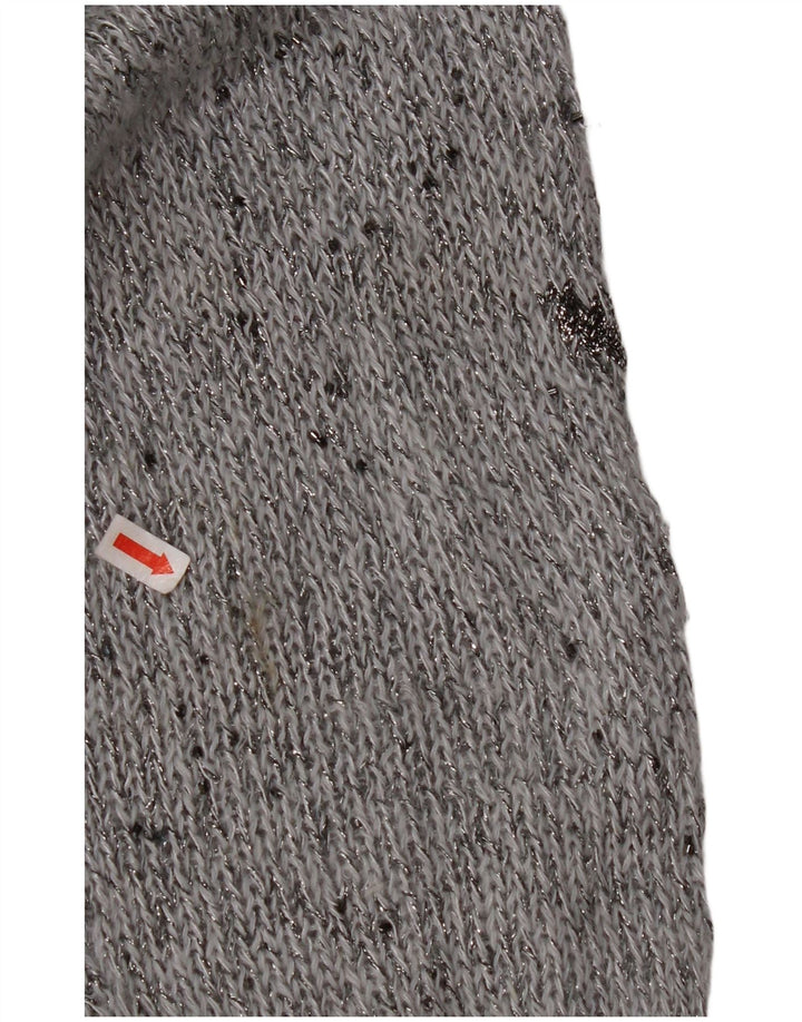 KRIZIA MAGLIA Damski sweter z okrągłym dekoltem UK 18 XL Szary nakrapiany Angora