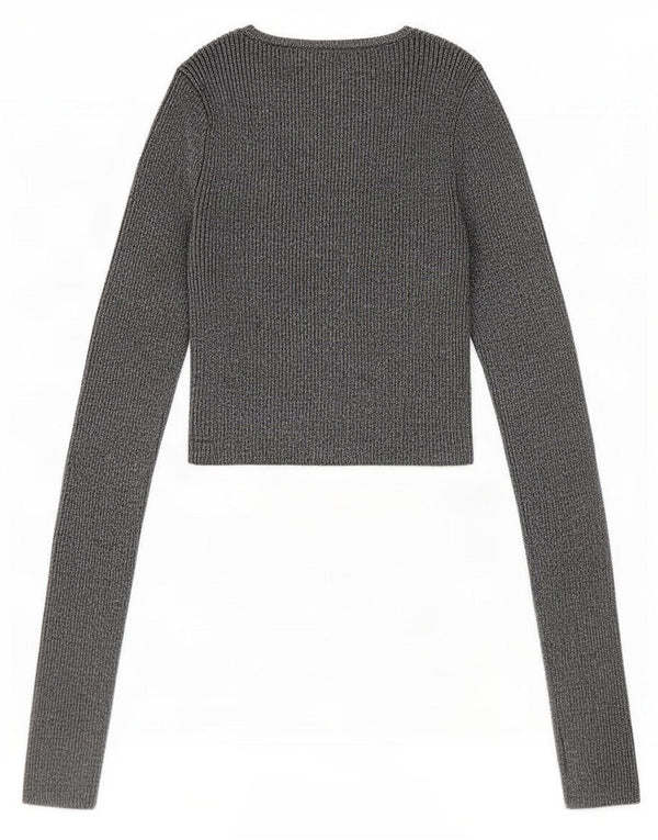 Damska krótka bluzka Zara Top UK 8 Small, srebrna, nakrapiana wiskoza