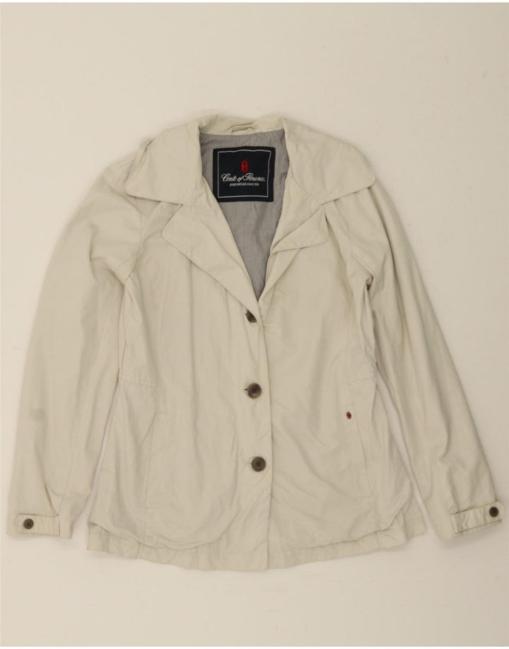 CONTE OF FLORENCE Womens 3 Button Blazer Jacket IT 44 Medium White Vintage Conte of Florence and Second-Hand Conte of Florence from Messina Hembry 