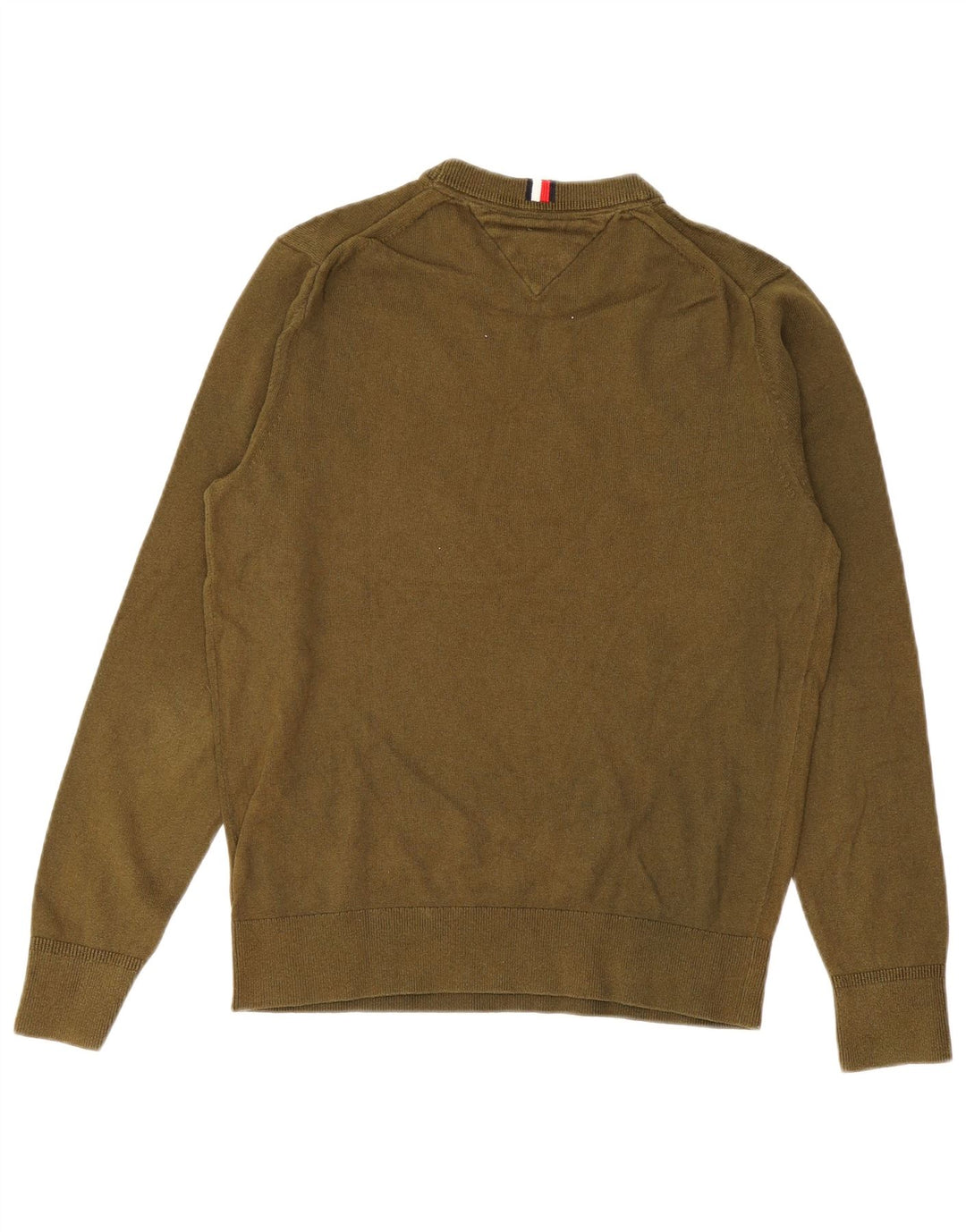 Męski sweter z okrągłym dekoltem Tommy Hilfiger, średnia bawełna khaki