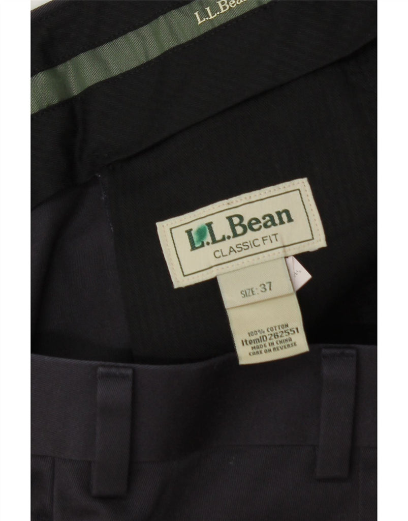 L.L.BEAN Mens Classic Fit Straight Chino Trousers W37 L27 Navy Blue Cotton Vintage L.L.Bean and Second-Hand L.L.Bean from Messina Hembry 