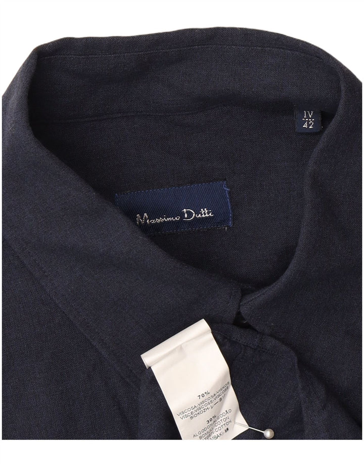 Koszula męska Massimo Dutti rozmiar 42, duża, granatowa wiskoza
