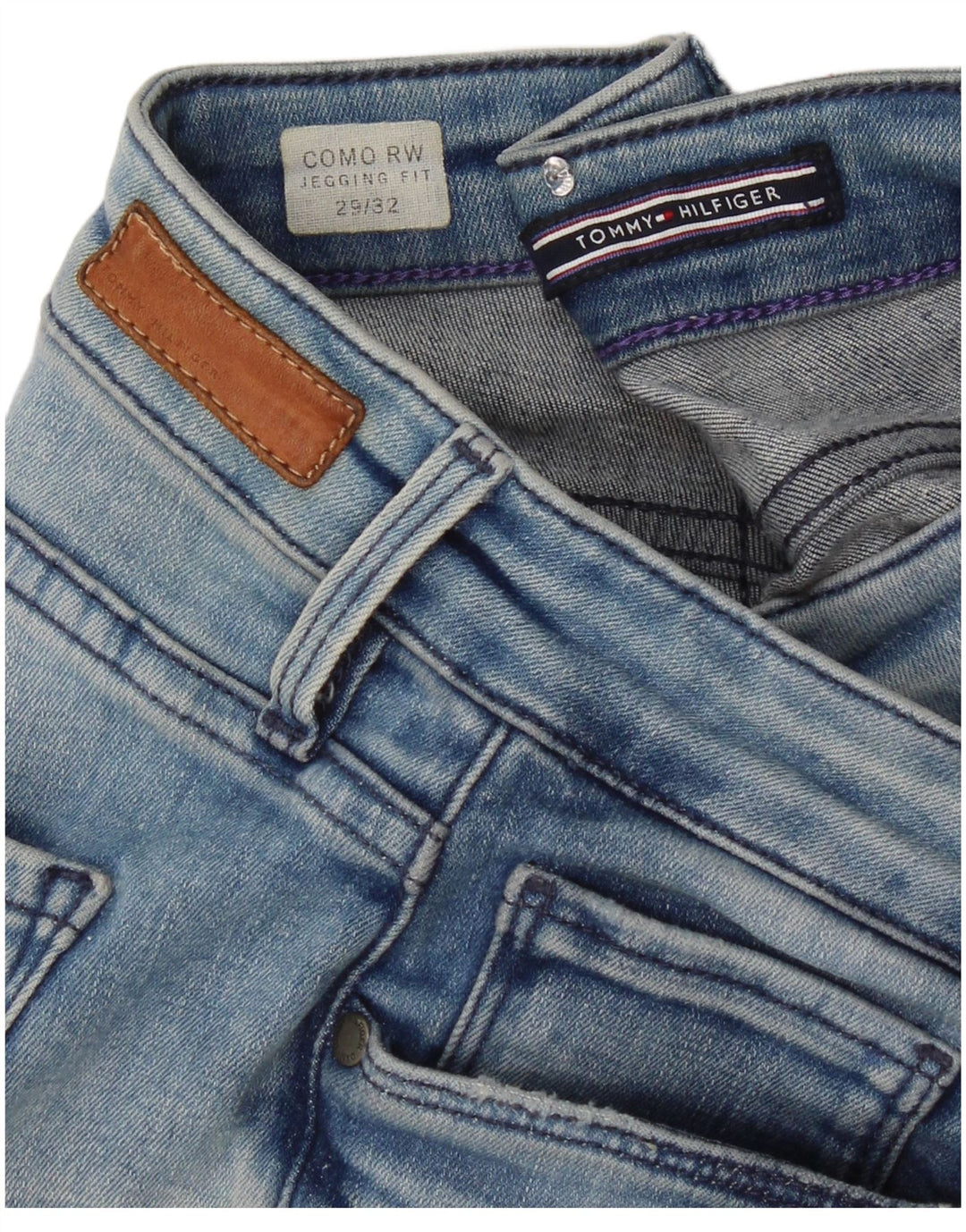 Damskie jeansy Tommy Hilfiger Como RW Distressed Jegging W29 L32 Niebieskie