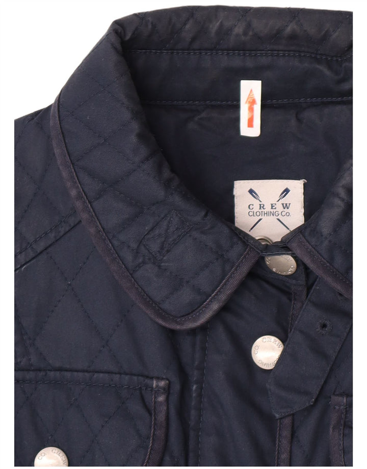 Crew Clothing Damska pikowana kurtka o regularnym kroju UK 10, mała, granatowa