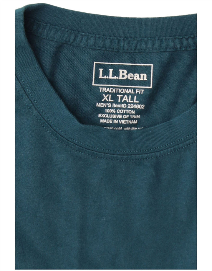 L.L.BEAN Męski wysoki top z długim rękawem XL, zielony, bawełniany
