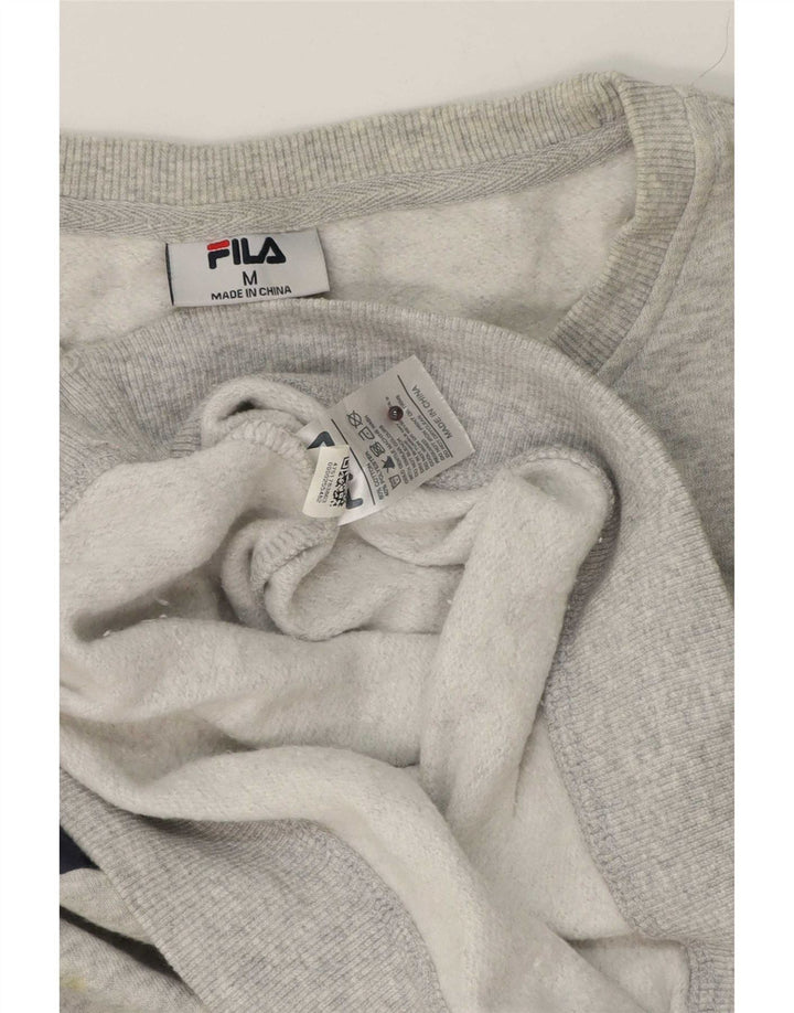 Męska bluza z grafiką Fila, średnioszara, bawełniana w plamki