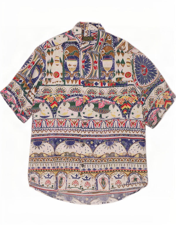 Conte Massimo Mens Short Sleeve Shirt Medium Multicoloured Geometric