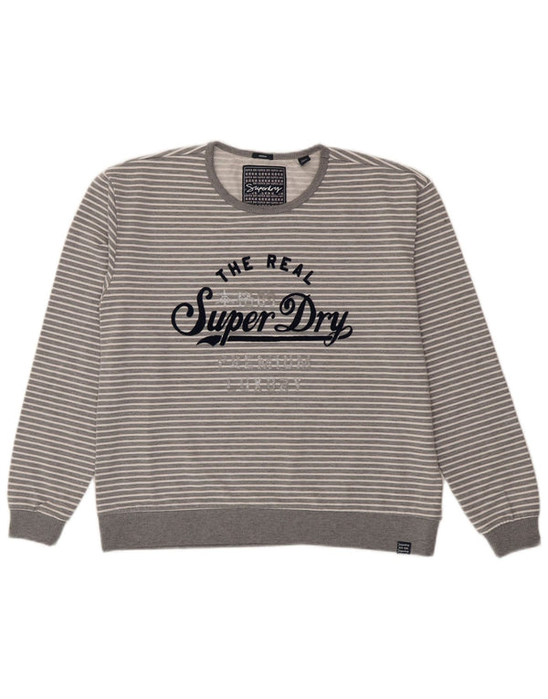 Damska bluza Superdry Graphic Jumper UK 14 w średnie szare paski