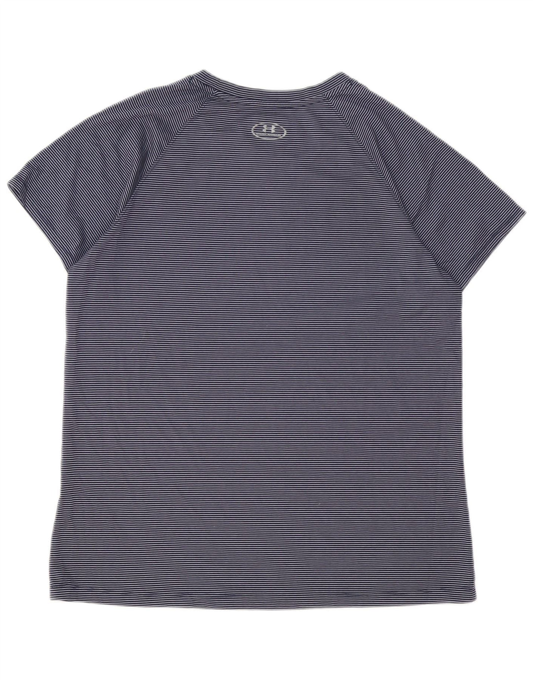 Damska koszulka t-shirt UNDER ARMOUR Heat Gear UK 16, duża, granatowa w prążki