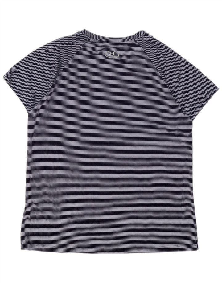 Damska koszulka t-shirt UNDER ARMOUR Heat Gear UK 16, duża, granatowa w prążki