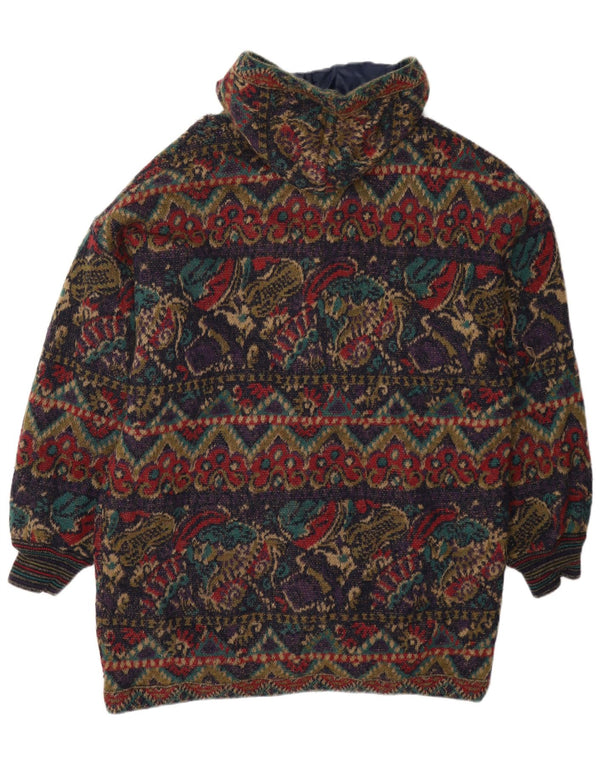 Dwustronna kurtka męska w stylu abstrakcyjnym w stylu vintage UK 42 XL, wielobarwna