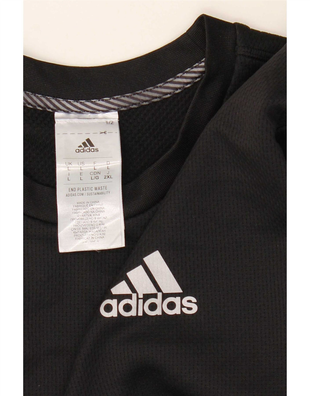 Adidas Męskie Aeroready Top z długim rękawem, duży czarny poliester z blokami kolorów