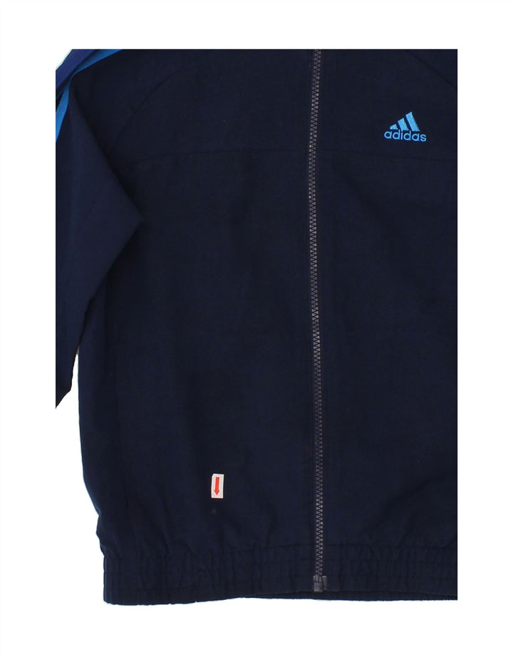ADIDAS Boys Climalite Tracksuit Top Jacket 7-8 Years Navy Blue Polyester Vintage Adidas and Second-Hand Adidas from Messina Hembry 