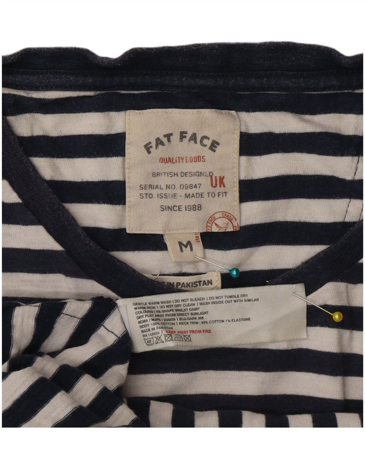 T-shirt męski Fat Face Top, średni, granatowy, bawełniany w prążki