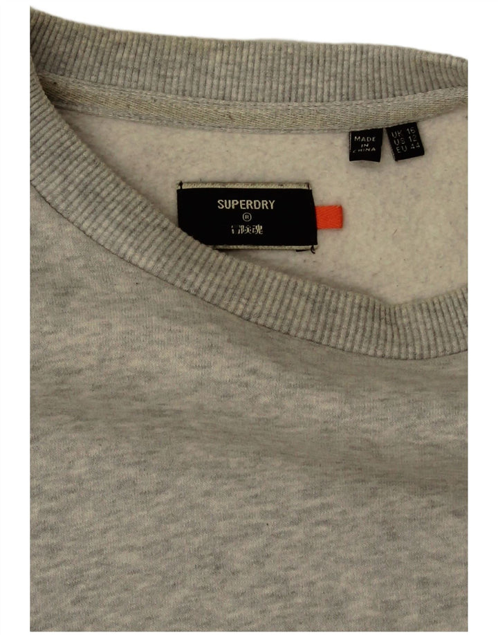 Damski sweter oversize Superdry UK 16, duży, szary, bawełniany