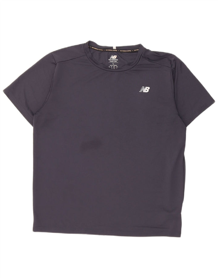 T-shirt męski New Balance, duży, granatowy, poliester